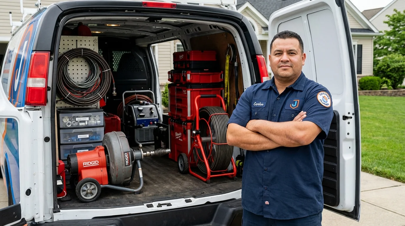 Professional drain cleaning equipment and Johns Plumbing LLC plumber in Inyokern