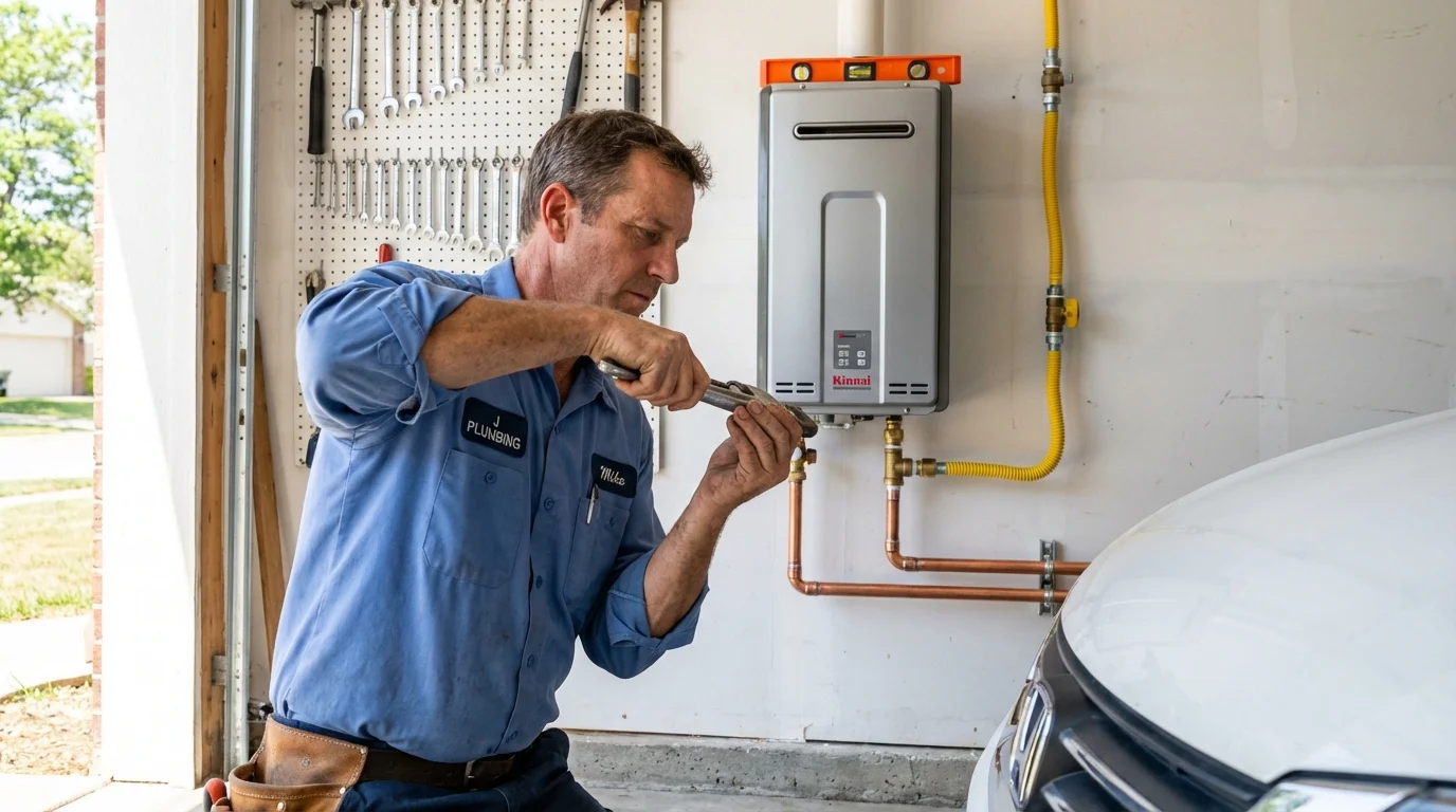 Tankless water heater installation by a Johns Plumbing LLC plumber in Inyokern